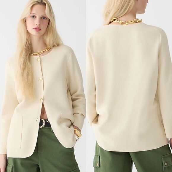Nwt‎ j. Crew Giselle sweater blazer in bleached sand Women’s Size M